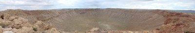 A Hugin produced panamaric of the Meteor Crater.