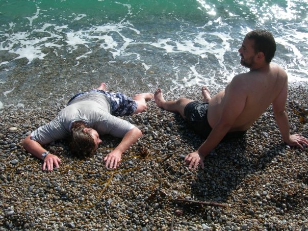 Tom being very tired after swimming through Durdledoor
