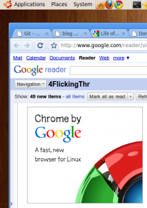 Screenshot of Google Chrome advert